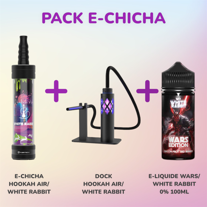 Pack E-Chicha Hookah Air avec Dock + E-Liquide WARS Edition 100ml CBDeer Pack E-Chicha Hookah Air avec Dock + E-Liquide WARS Edition 100ml CBDeer