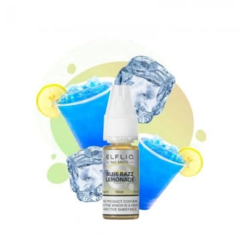 Visuel du liquide sel de nicotine Blue Razz Lemonade provenant de la marque Elfbar et vendu chez CBDeer. Une succulente et rafraîchissante limonade aux framboises bleues. Contenance 10ml avec un dosage de 10mg ou 20mg.