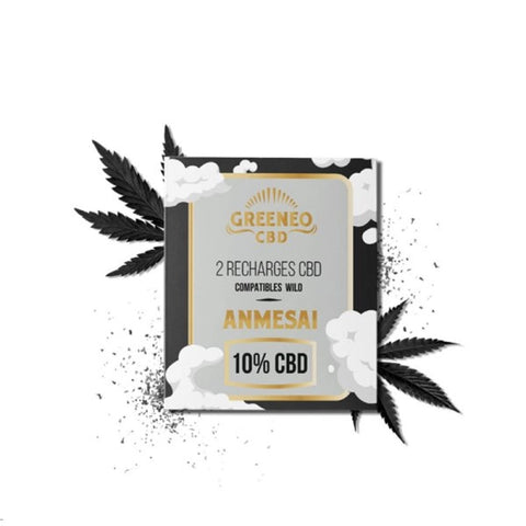Cartouches Amnesai pré-remplies, 10% de CBD, compatibles avec la batterie Wilo, 600 bouffées par cartouche, pack de 2.