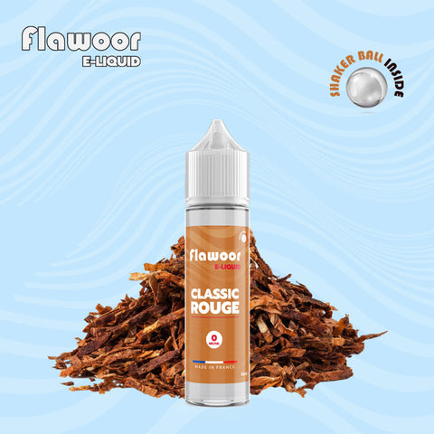 Découvrez le Classic Rouge 50ML de Flawoor E-Liquid : un e-liquide équilibré aux notes de tabac blond et de boisé. PG/VG 50/50, sans nicotine, avec SHAKER BALL pour un mélange optimal. Disponible sur CBDeer !