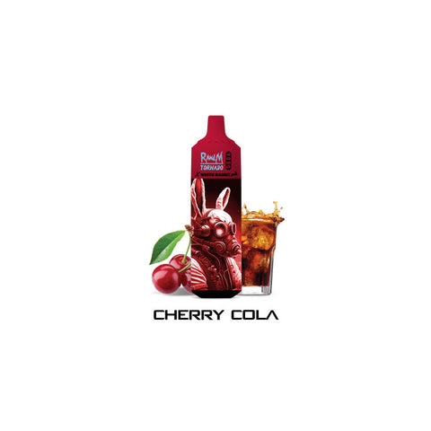 Visuel de la puff 9000 CHERRY COLA TORNADO provenant de la marque White Rabbit et vendu chez cbdeer. Un puff contenant 9000 bouffées au bon gout de cerise, cola avec une touche de fraicheur.