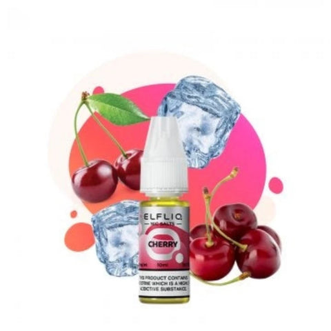 Visuel du liquide sel de nicotine Cherry provenant de la marque Elfbar et vendu chez CBDeer. De la cerise avec une touche de fraîcheur, un vrai régal. Contenance 10ml avec un dosage de 10mg ou 20mg.