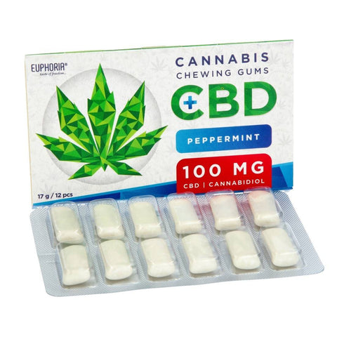CHEWING GUM EUPHORIA CANNABIS BLACKCURRANT 100MG CBD (Copie) - Premium chewinggum from euphoria - Just $5.95! Shop now at CBDeer