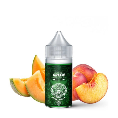 Flacon de concentré Green 30ml - The MDS Juice, arôme pêche et melon, saveur fruitée et rafraîchissante.