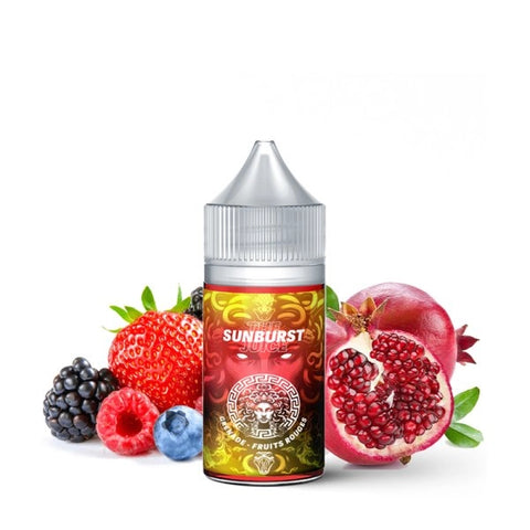 Flacon de concentré Sunburst 30ml - The MDS Juice, arôme fruits rouges et grenade, saveur pétillante et savoureuse.