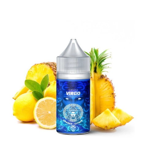 Découvrez le concentré VIRGO 30ML de The MDS Juice : un duo exotique d’ananas sucré et de citron acidulé pour une vape fruitée et rafraîchissante.