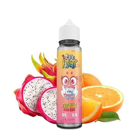 Flacon de e-liquide Fripouille Orange Dragon 0mg 50ml - Liquideo Multifreeze, saveur orange et fruit du dragon glacé