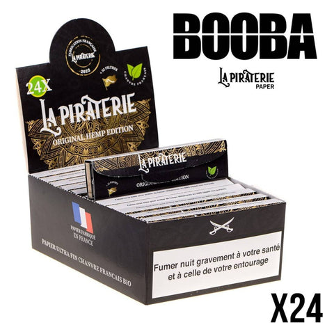 Carnet de feuilles à rouler La Piraterie Hemp Edition 2en1, 100% naturelles avec tips perforés non blanchis.