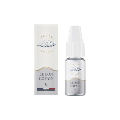 Visuel du e-liquide le bon copain provenant de la marque petit nuage et vendu chez CBDeer. Un liquide pret a vaper en 10ml au bon goût de tabac blond sec avec plusieurs dosages de nicotine. Pas cher: 4,90€