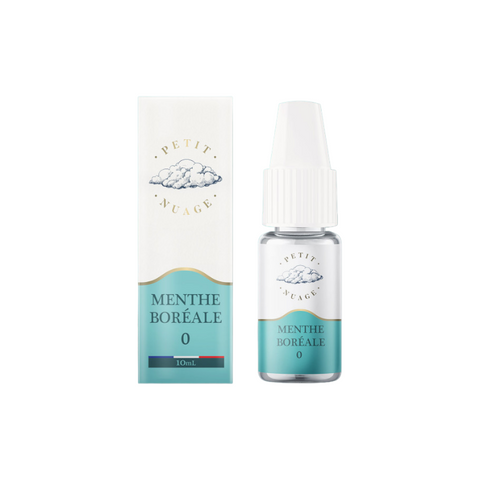 Visuel du e-liquide menthe boréale provenant de la marque petit nuage et vendu chez CBDeer. Un liquide pret a vaper en 10ml au bon goût de menthe fraiche avec plusieurs dosages de nicotine. Pas cher: 4,90€