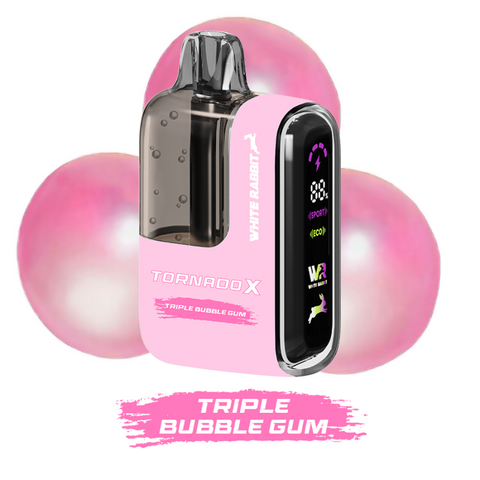 Puff Tornado X White Rabbit - Triple Bubble Gum 25000 puffs saveur chewing-gum sucré