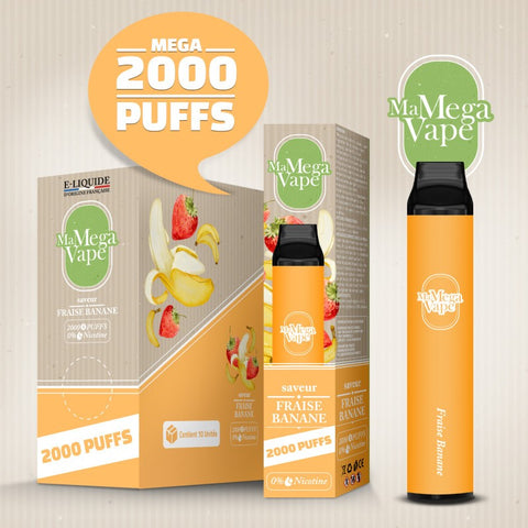 FRAISE BANANE 2000 PUFFS - MA MEGA VAPE - Premium from MA MEGA VAPE - Just $9.90! Shop now at CBDeer