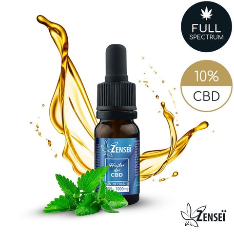 HUILE DE CBD BROAD SPECTRUM 10% MENTHE FRAICHE ZENSEI - Premium Huile from ZENSEI - Just $44.90! Shop now at CBDeer