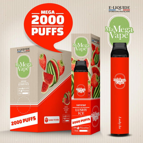 LUSHY ICE 2000 PUFFS - MA MEGA VAPE - Premium from MA MEGA VAPE - Just $9.90! Shop now at CBDeer
