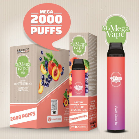 PÊCHE CASSIS ICE 2000 PUFFS - MA MEGA VAPE - Premium from MA MEGA VAPE - Just $9.90! Shop now at CBDeer