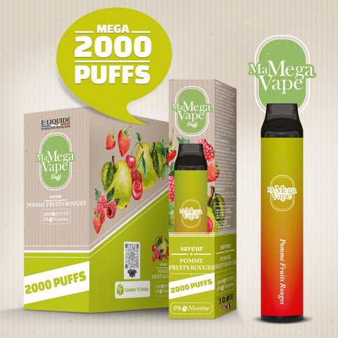 POMME FRUITS ROUGES 2000 PUFFS - MA MEGA VAPE - Premium from MA MEGA VAPE - Just $9.90! Shop now at CBDeer