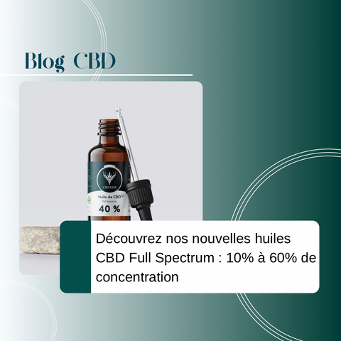 Découvrez nos nouvelles huiles CBD Full Spectrum : 10% à 60% de concentration