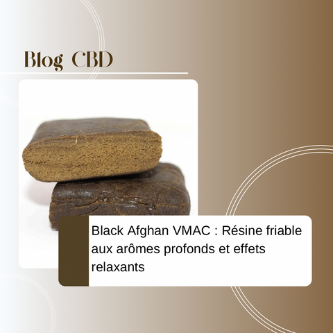Bloc de résine Black Afghan VMAC – couleur marron foncé, texture friable et sèche, non collante