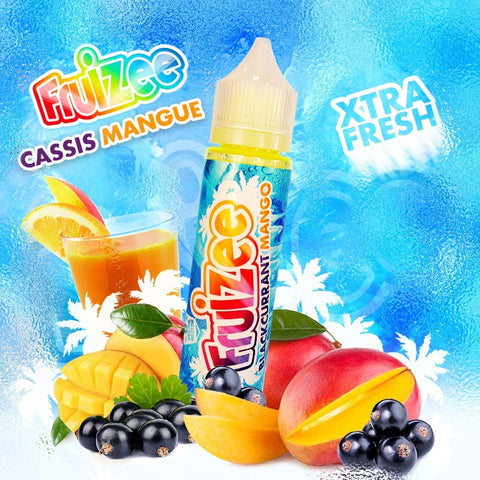 Prix: 11,90€ - E-liquide Cassis Mangue pas cher pour cigarette électronique en 50ml de la marque Fruizee vendu chez CBDeer 