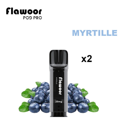 Découvrez la cartouche Myrtille Flawoor Pod Pro, une saveur fruitée et sucrée. Compatible Flawoor, Elfa Pro, Tappo Air & Wilo. 2x2ml – Jusqu’à 1200 bouffées.