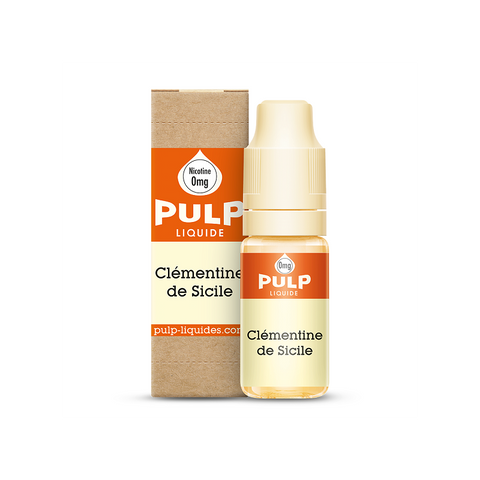 e-liquide Clémentine de Sicile 10ml de Pulp, une saveur sucrée et juteuse de clémentine pour une vape rafraîchissante. Disponible en 0, 3, 6 et 12 mg de nicotine, fabriqué en France !