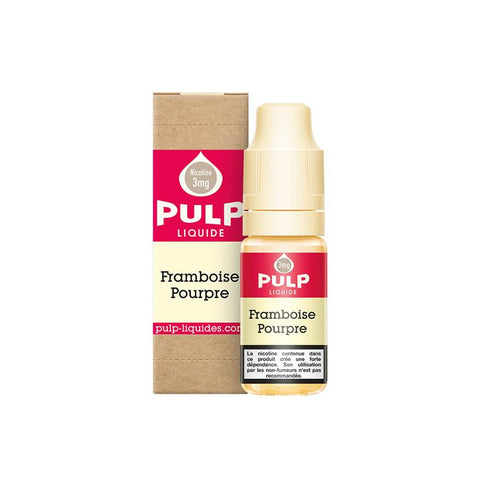 e-liquide Framboise Pourpre 10ml de Pulp, une saveur framboise mûre, sucrée et légèrement acidulée. Disponible en 0, 3, 6 et 12 mg de nicotine, fabriqué en France !