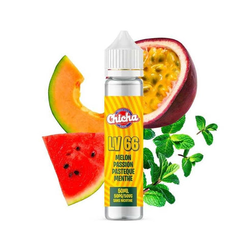 E-liquide LV66 50ml Chicha Vape Melon, Passion, Pastque & Menthe CBDeer E-liquide LV66 50ml Chicha Vape Melon, Passion, Pastque & Menthe CBDeer