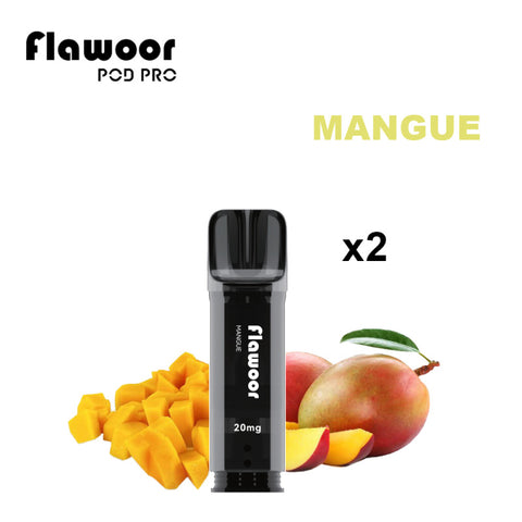 Découvrez la cartouche Mangue Flawoor Pod Pro, une saveur exotique et sucrée 🍑🥭. Compatible Flawoor, Elfa Pro, Tappo Air & Wilo. 2x2ml – Jusqu’à 1200 bouffées.