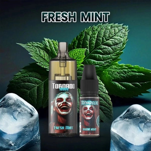 Découvrez la Tornado 10000 Fresh Mint, une puff 100% légale offrant une sensation de menthe glaciale ultra-fraîche. 10ml – 10 000 bouffées, rechargeable USB-C, et effets lumineux RGB désactivables. Fabriquée par Gobar.