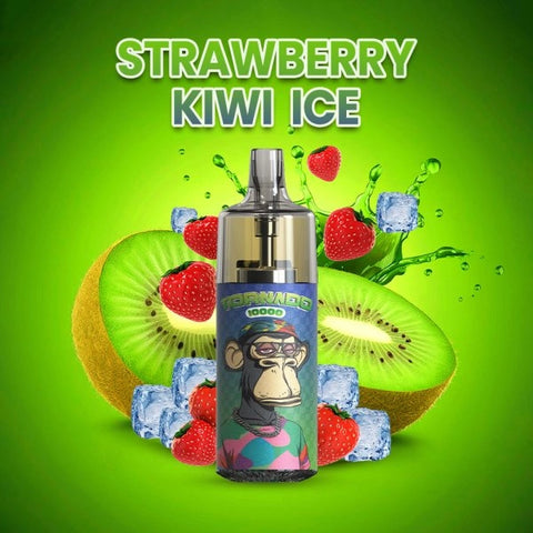 Découvrez la Tornado 10000 Strawberry Kiwi Ice, une puff 100% légale avec un mélange délicieux de fraises sucrées et kiwi glacé. 10ml – 10 000 bouffées, rechargeable USB-C, et effets lumineux RGB désactivables. Fabriquée par Gobar.