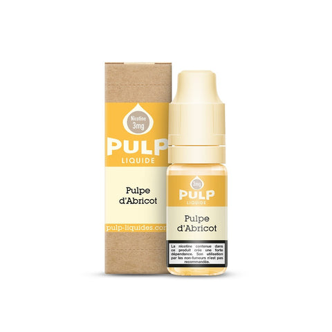 E-liquide Pulpe d’Abricot 10ml de Pulp, un jus fruité et naturel disponible en 0, 3, 6 et 12 mg de nicotine.