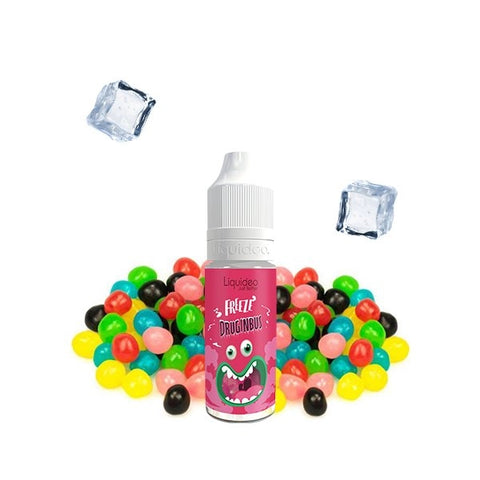 Flacon de e-liquide Druginbus 10ml - Liquideo Freeze, saveur dragée sucrée et mentholée
