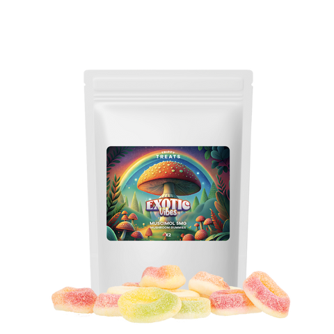 Découvrez nos gummies à la muscimole, dosés à 5 mg, issus de l'extraction de l'Amanite. Offrant une alternative naturelle sans CBD