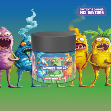 Gummies THC Strong 10mg – Happy Ganja (Pot de 6)