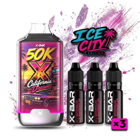 Ice City 50K 20mg – California Dreams (Watermelon Raspberry Ice)