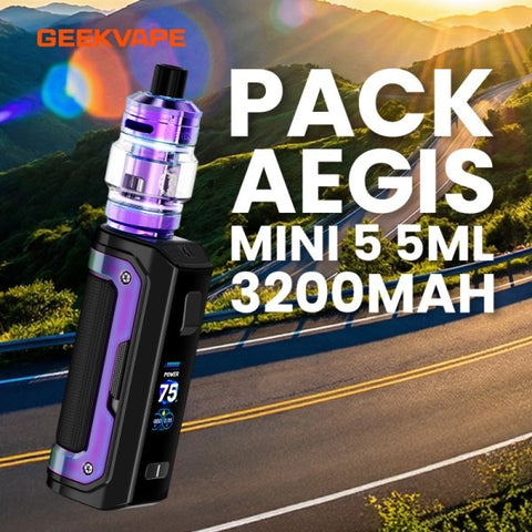 Pack Aegis Mini 5 Geekvape 3200mAh 100W Kit IP67 5ml CBDeer Pack Aegis Mini 5 Geekvape 3200mAh 100W Kit IP67 5ml CBDeer