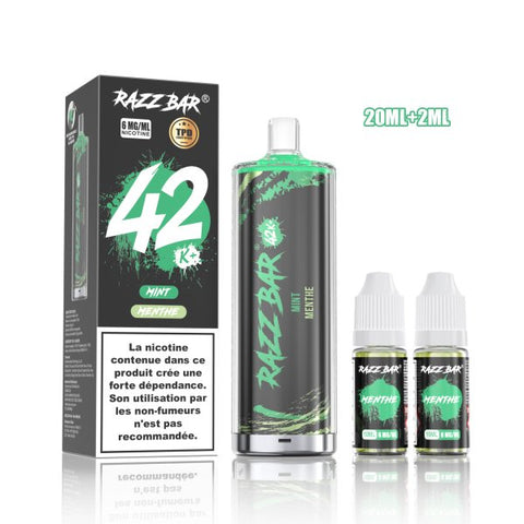 RazzBar Shisha 42K+ 6mg – Mint
