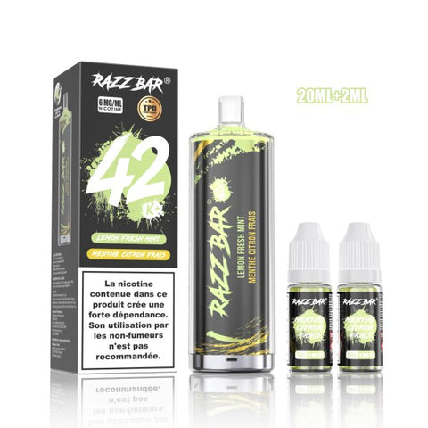 RazzBar Shisha 42K+ 6mg – Lemon Fresh Mint