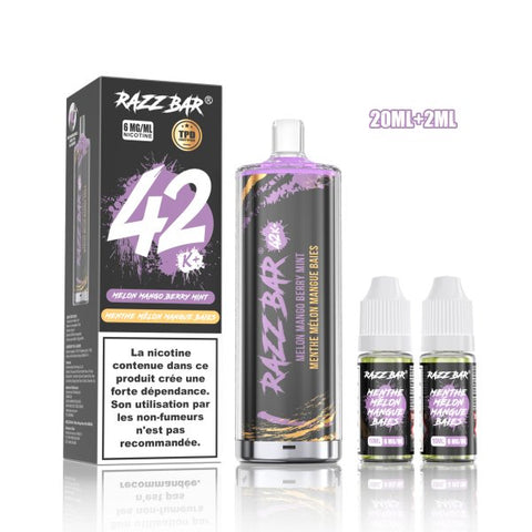 RazzBar Shisha 42K+ 6mg – Melon Mango Berry Mint