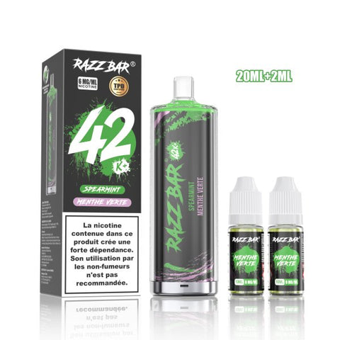 RazzBar Shisha 42K+ 6mg – Spearmint