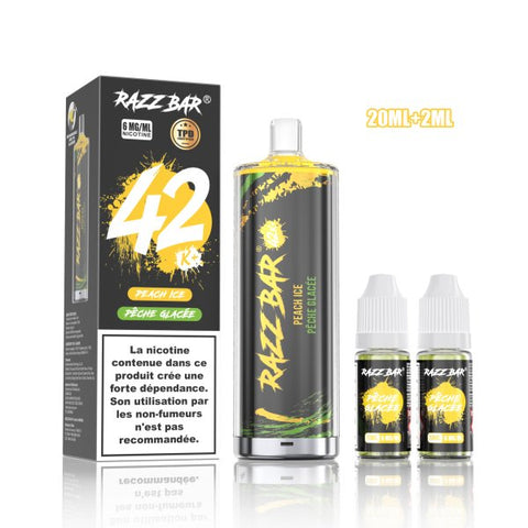 RazzBar Shisha 42K+ 6mg – Peach Ice