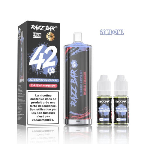 RazzBar Shisha 42K+ 6mg – Blueberry Raspberry