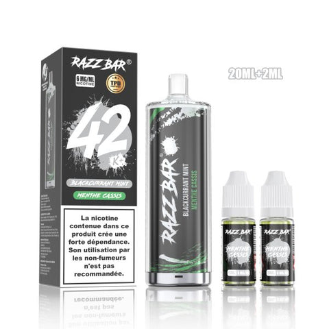RazzBar Shisha 42K+ 6mg – Blackcurrant Mint