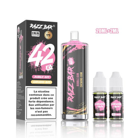 RazzBar Shisha 42K+ 6mg – Bubble Gum