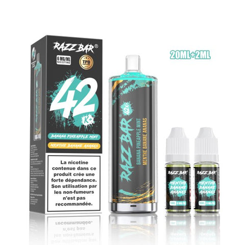 RazzBar Shisha 42K+ 6mg – Banana Pineapple Mint