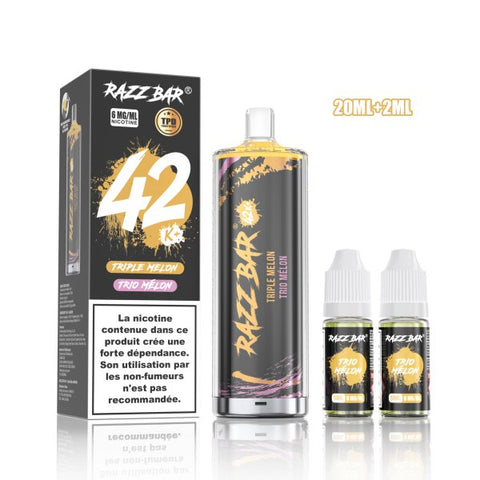 RazzBar Shisha 42K+ 6mg – Triple Melon