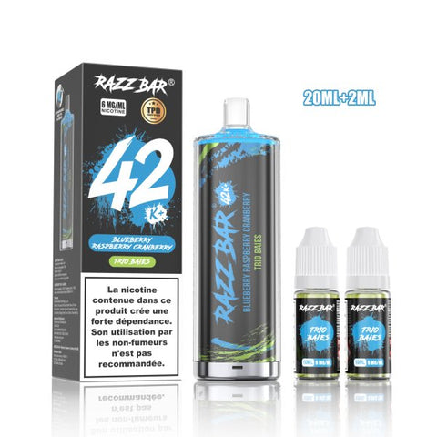 RazzBar Shisha 42K+ 6mg – Blueberry Raspberry Cranberry