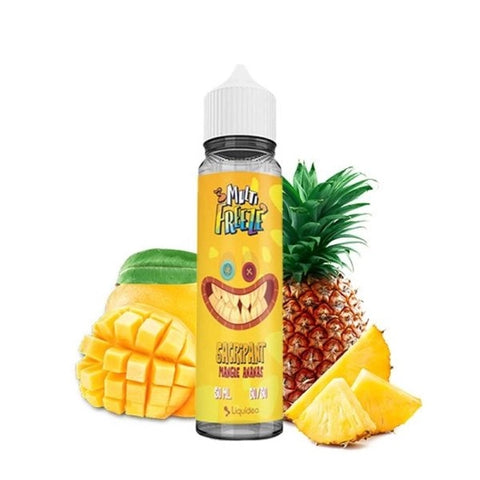 Flacon de e-liquide Sacripant Mangue Ananas 0mg 50ml - Liquideo Multifreeze, saveur mangue et ananas glacés