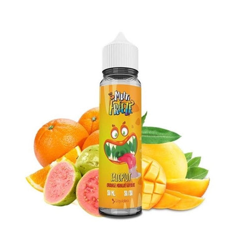 Flacon de e-liquide Salopiot 0mg 50ml - Liquideo Multifreeze, saveur orange, mangue et goyave glacée