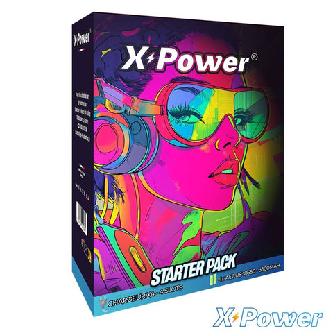 Starter Pack - Chargeur X4 Accus 18650 - X Power